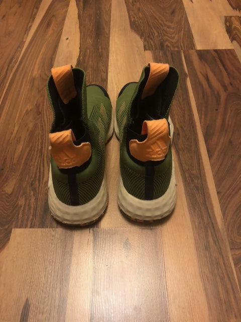 Adidas Next Level Olive Green/Orange/White - Size 11
